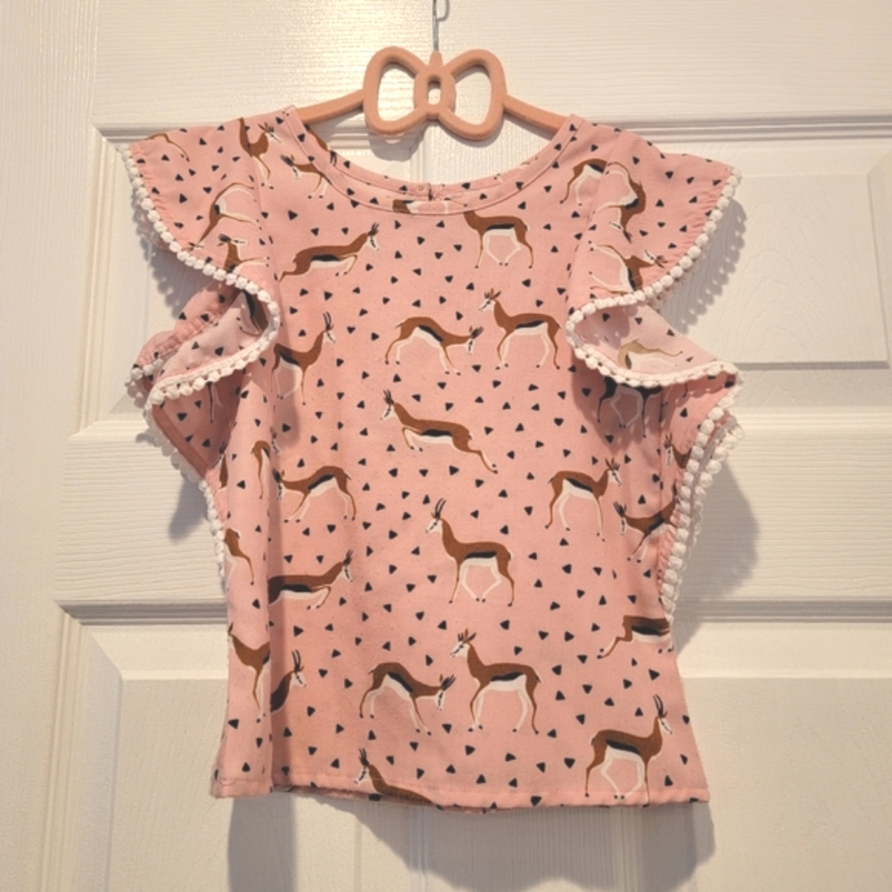 Little Girls Pink Deer/Antelope Shirt 4T